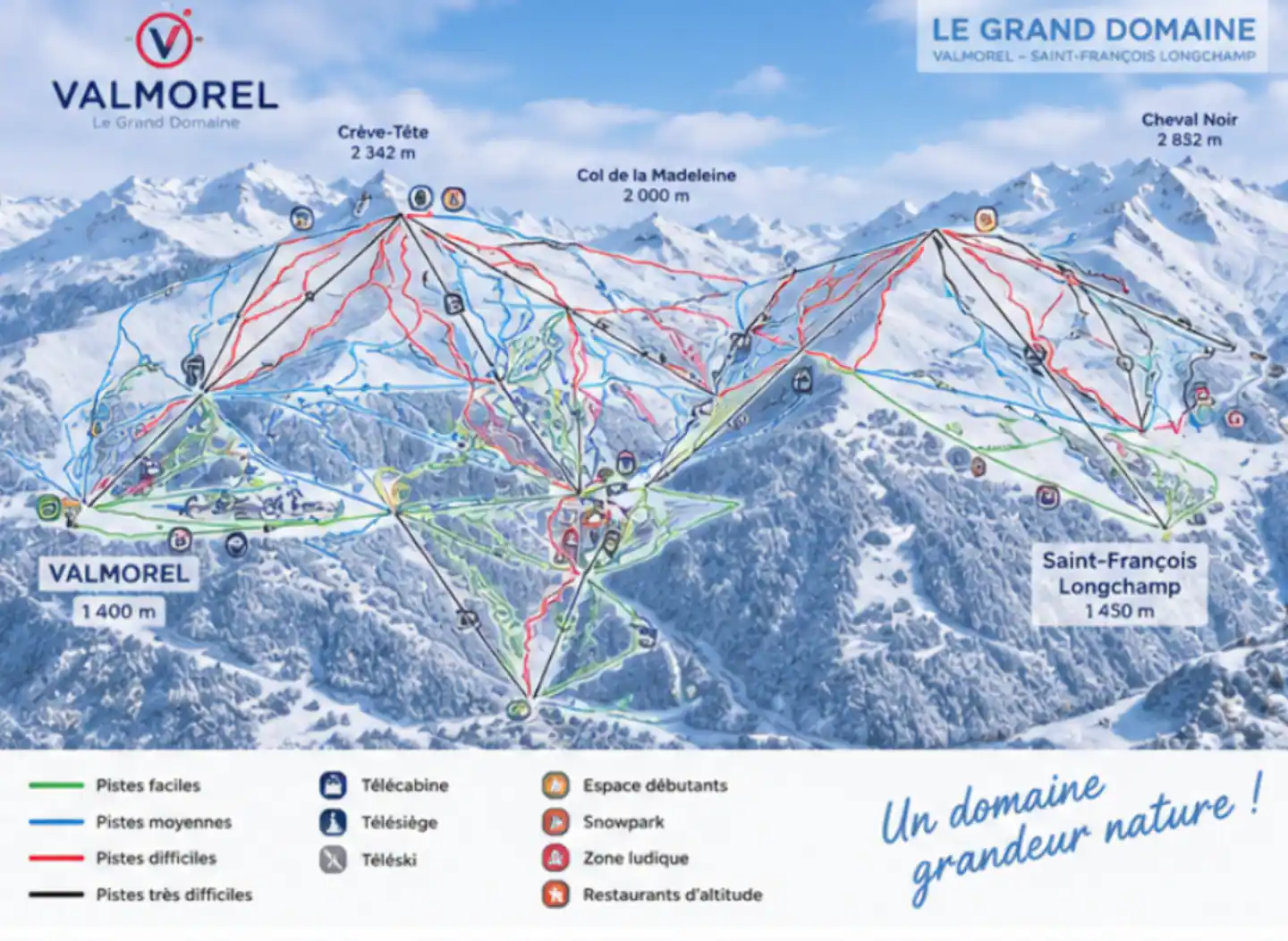 Plan des pistes du Grand Domaine de Valmorel